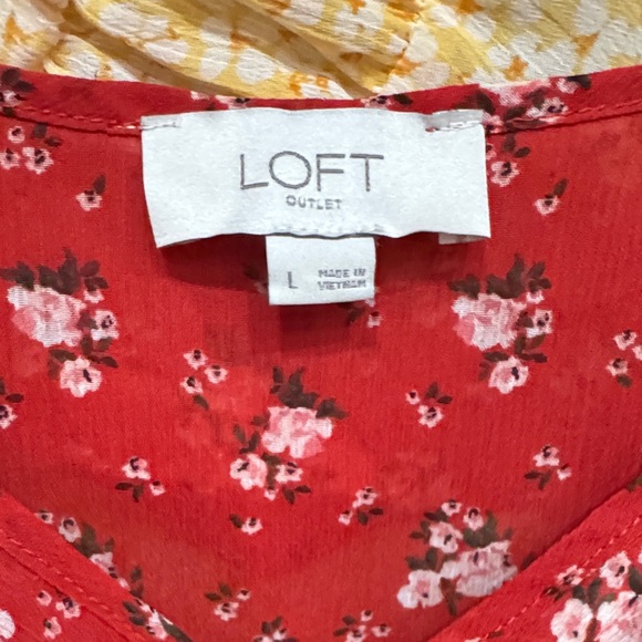 LOFT Yellow Floral Blouse - Picture 3 of 9